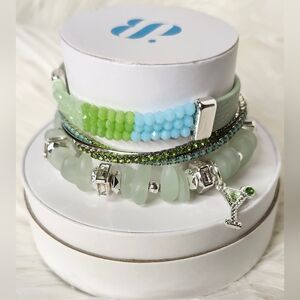Shaken not Stirred - 3 bracelet set - Light green and light blue